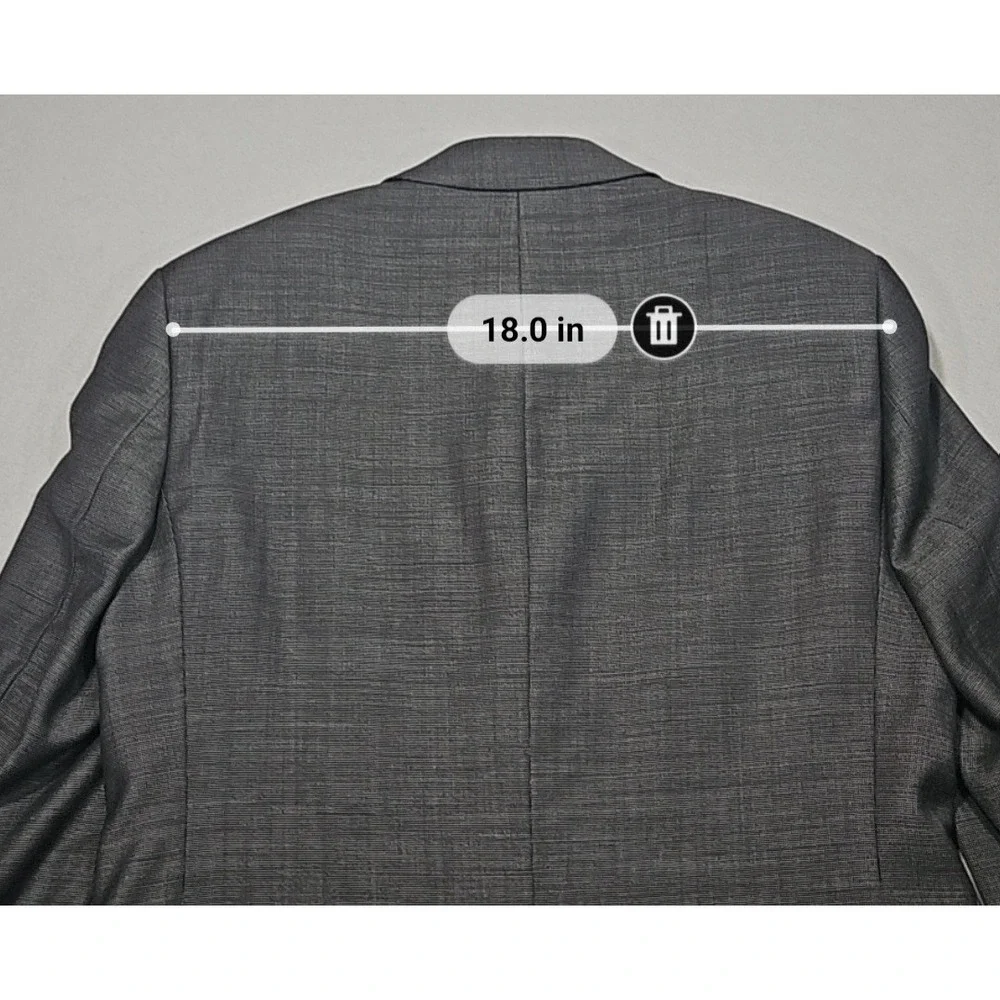 Oleg Cassini 3-Button Wool Blazer Sport Coat Gray Sharkskin Sz 37R
